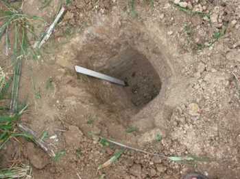 75 cm deep hole