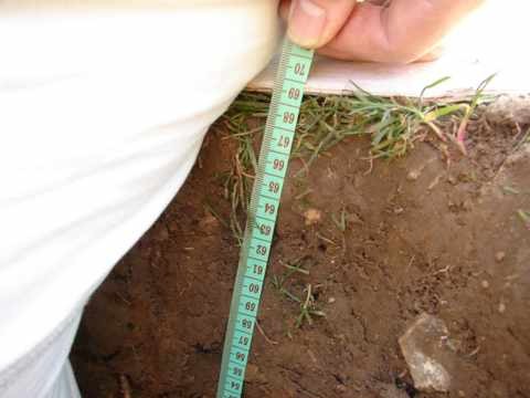 test hole 67 cm deep
